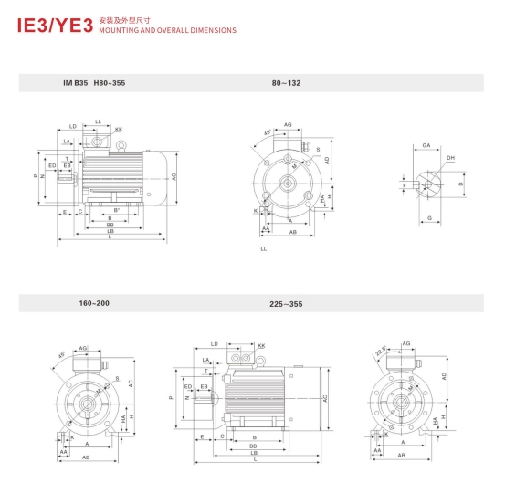 MOTOR ASÍNCRONO TRIFÁSICO TRES P DE EFICENCIA PREMIUM SERIE YE3