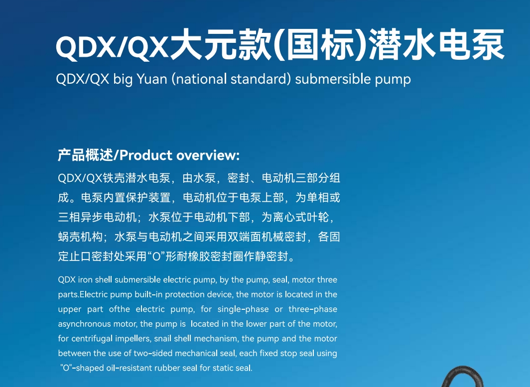 Bomba sumergible QDX/QX big Yuan (estándar nacional)