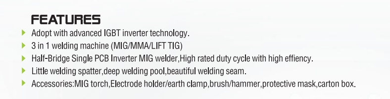 MÁQUINA DE SOLDADURA DCINVERTERMIG/MMA/TIG SERIE MIG